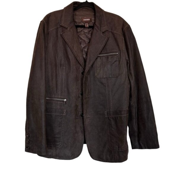 Oversized Danier Boyfriend Vintage Brown Suede Leather Coat Jacket - Picture 5 of 13